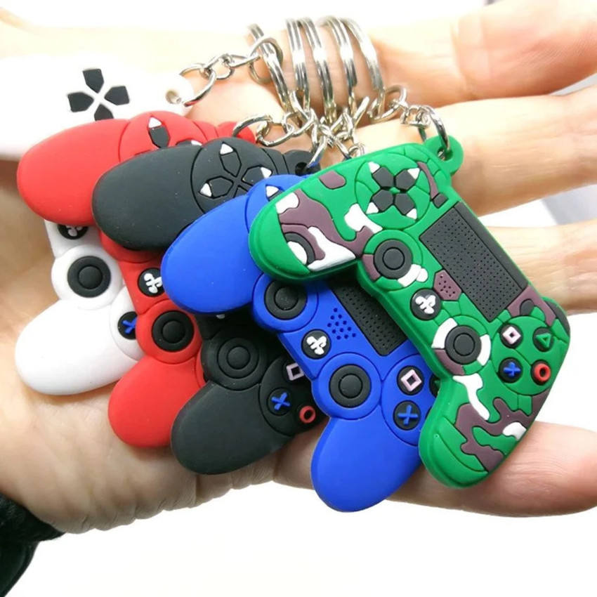 Máquina de juego al por mayor llavero PVC Keychain Soft Silicone Goma Gamepad Keychain