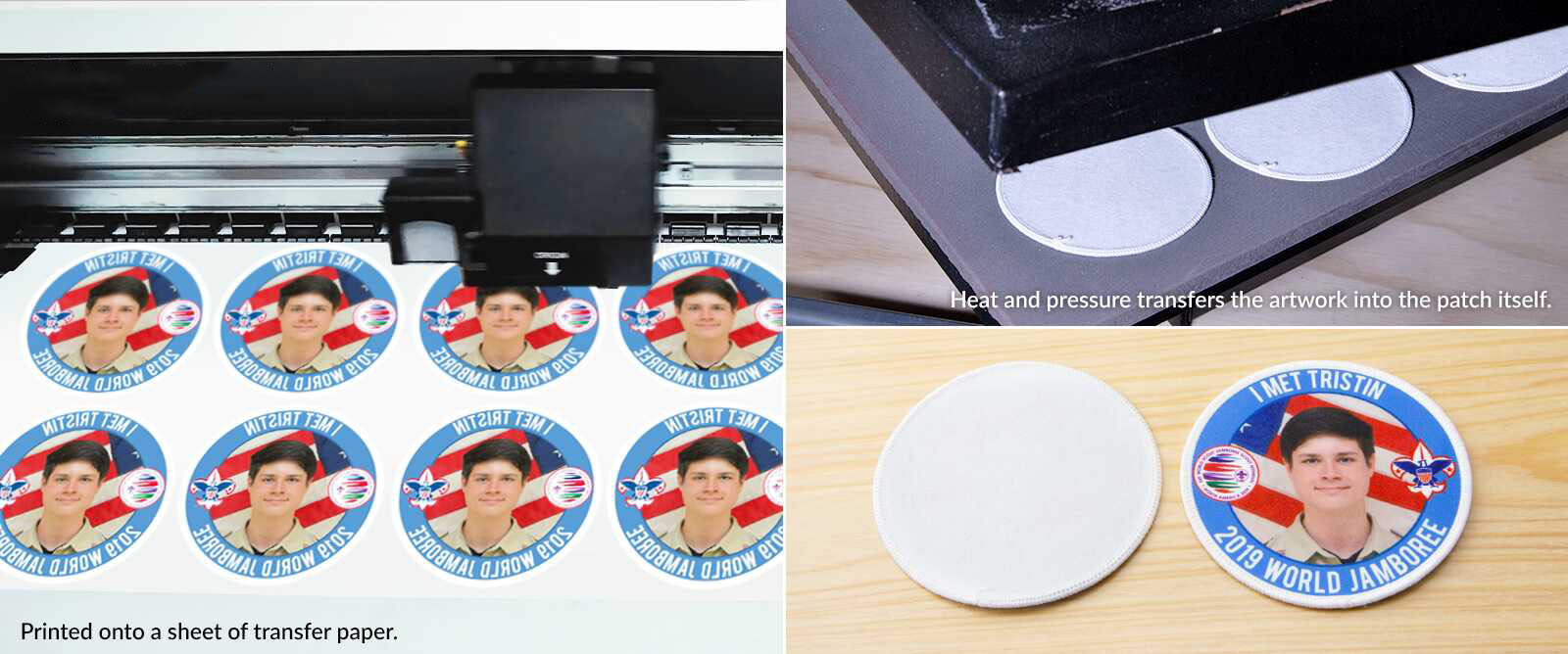 Patches de firma Proceso de parches de transferencia de calor