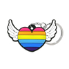 Forma de goma de goma de goma de goma cadena llave de llave 2d orgullo gay lgbt arcoiris pvc silicona llavero con anillo