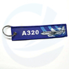 Keychin de llavero de bordado Airbus personalizado de la etiqueta de llave de bordado de poliéster Bordado de bordado