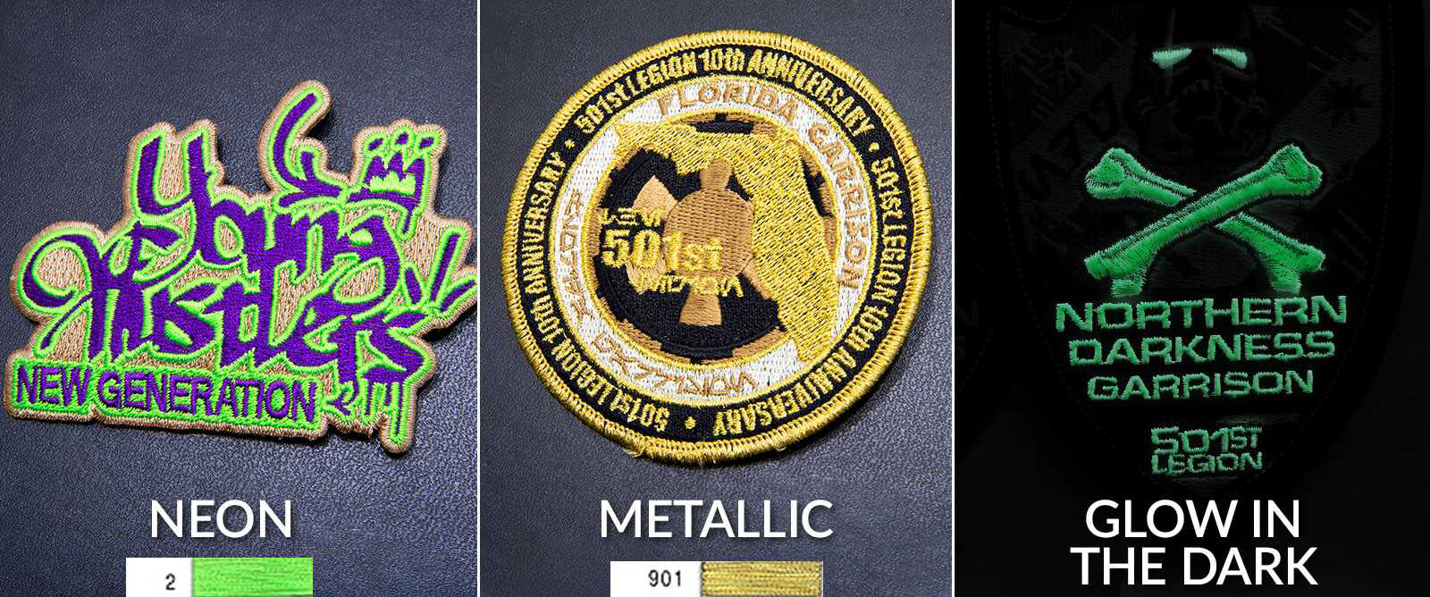 SignaturePatches - Colores de hilo de bordado- ne&oacute;n -_yythkg