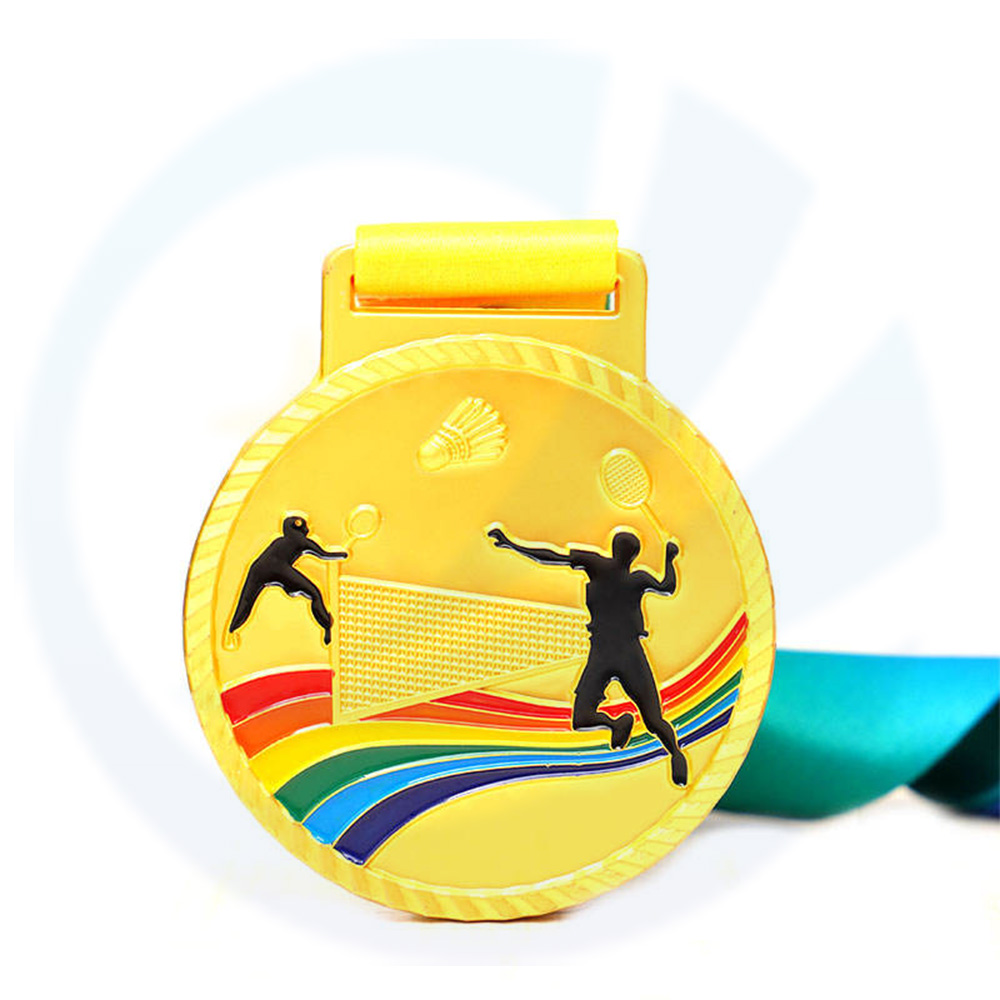 Mesa de metal personalizada tenis bádminton tenis medallón de oro al por mayor medalla deportiva personalizada