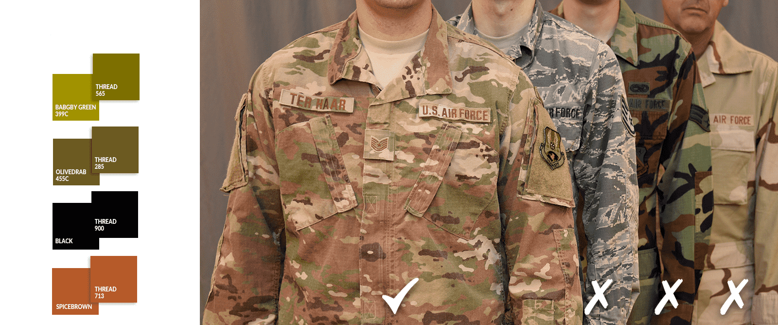 Colores de uniformes de la fuerza a&eacute;rea de camuflaje operativo