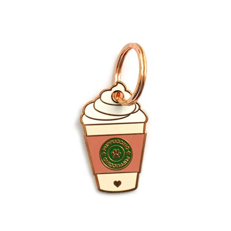 Llavero de metal Diseño de té de hoja personalizado llaves de esmalte dura suave para la decoración de la bolsa