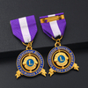 Metal Custom Custom 3D Lions Club Lapel Pin Medallas de Metal Honorable Medal Campaña Medallas de rotación con cinta corta