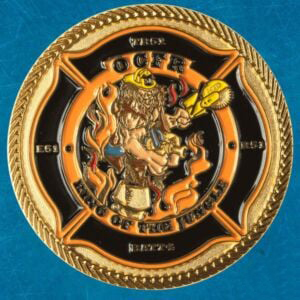 Monedas del desaf&iacute;o de bomberos - OC Fire Rescue