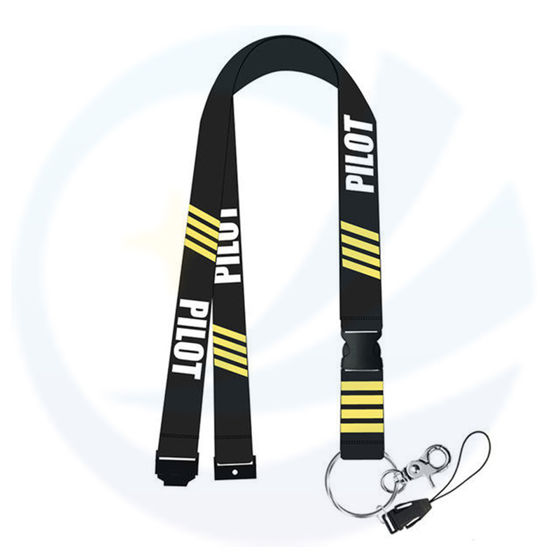 Lanyards de pantalla de seda para llaves Correa para el cuello para cartas Cadena de llave del gimnasio para el gimnasio para piloto