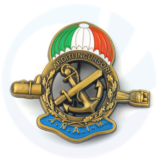 ITalia personalizada A.N.A.I.M. Associazione Nazionale Arditi Incursori Marina Marina Marina Insignia de metal militar 