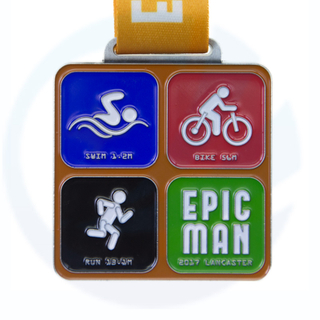 Juego de finalizador de triatlón de 3D Maratón Running Sports Medallas personalizadas