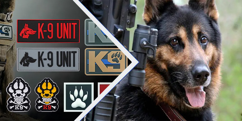 Parches de PVC para unidades caninas militares