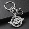 Custom Metal Innovative Silver Spin Keychain redondeo de llavero flotante de metal anillo de llave