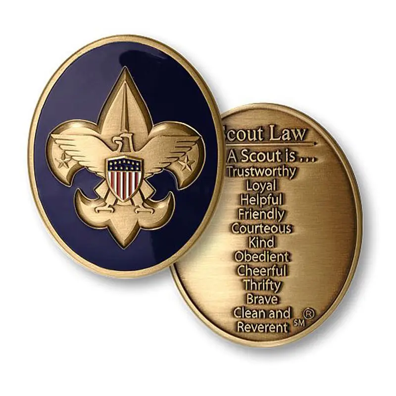 Desafío personalizado Metal American Eagle Boy Scout Monedas de águila distinguida