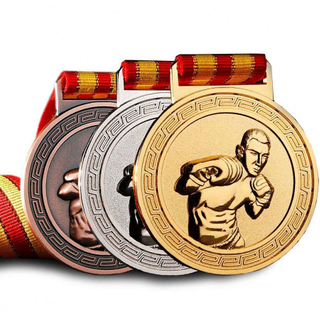 Medallas de oro de la cinta de fabricación 3D personalizada Medalla de boxeo de esmalte suave para la venta