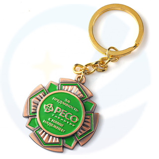 Fábrica de regalos de YC al por mayor Realización de llaves personalizados 3D grabado Russia Company Logo Bronze Medal Medal Insignia de llave personalizada