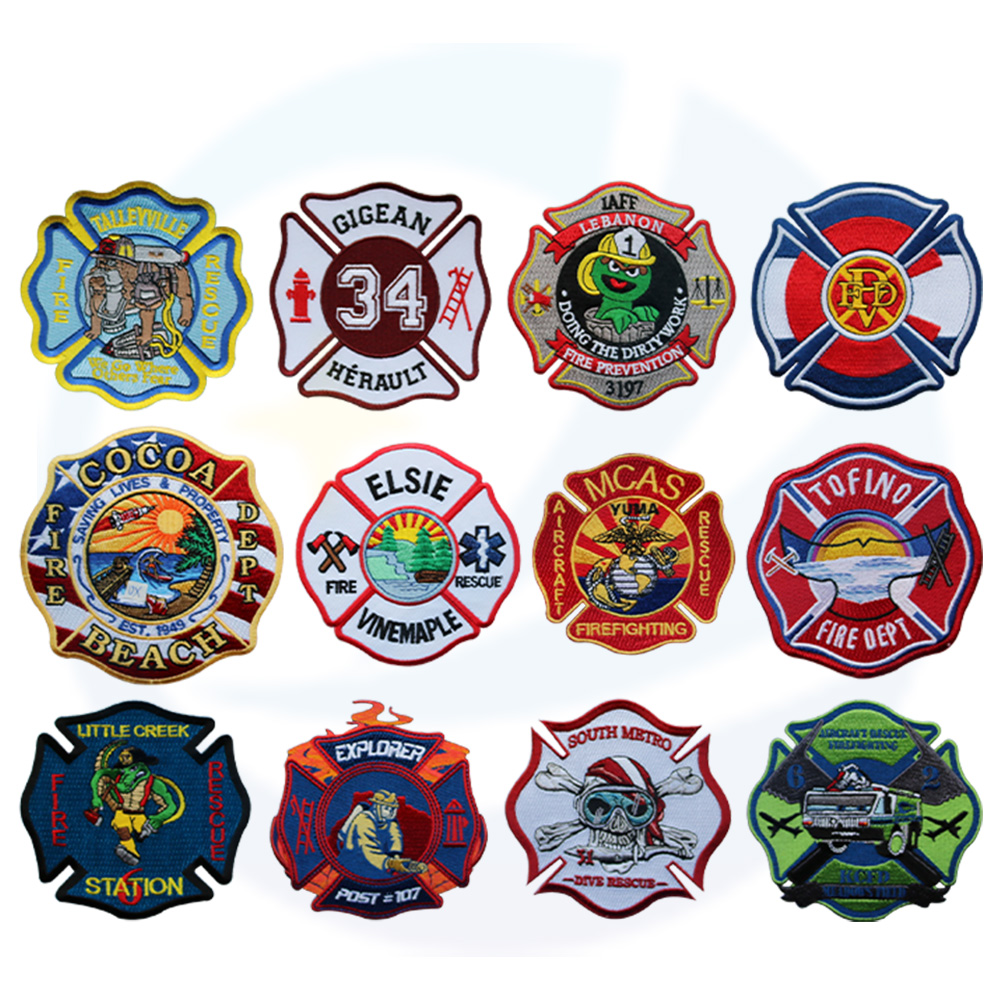 Parches de bordado de bomberos personalizados