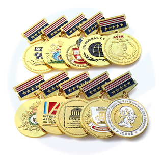 Precio de fábrica Custom Medal Badge Anniversary Souvenir Medallas de Metal 3d Honor Awards Medallas con cinta