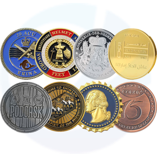 Diseño gratuito Gold Silver Desafío de esmalte Die Die Stamped Zinc Aley 2D 3D Metal Token Monedas personalizadas Colecciones