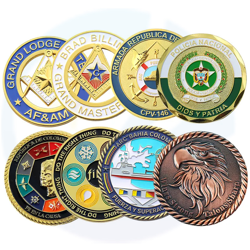 Custom Big Challenge de alta calidad Coin 3D 2D Metal Souvenir Commemorative Enamel Token Diseño grabado Monedas coleccionables
