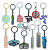 Muestra gratuita de llave de llave de esmalte duro suave letra de aleación de zinc keyholder keyring 3D dorado plateado anime anime llavero