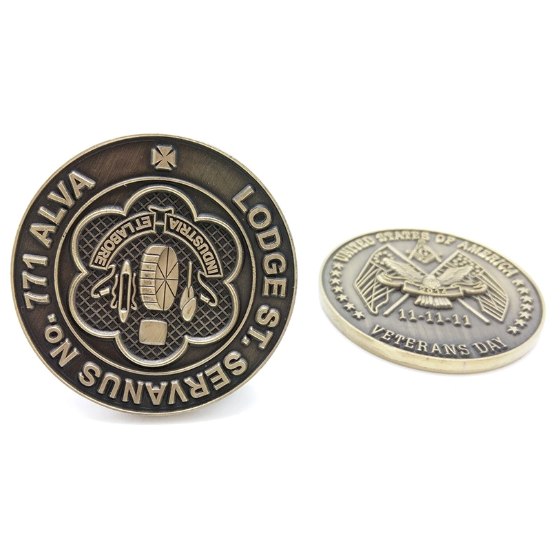 Foro de logotipo de relieve personalizado Souvenir Metal Bronze Co