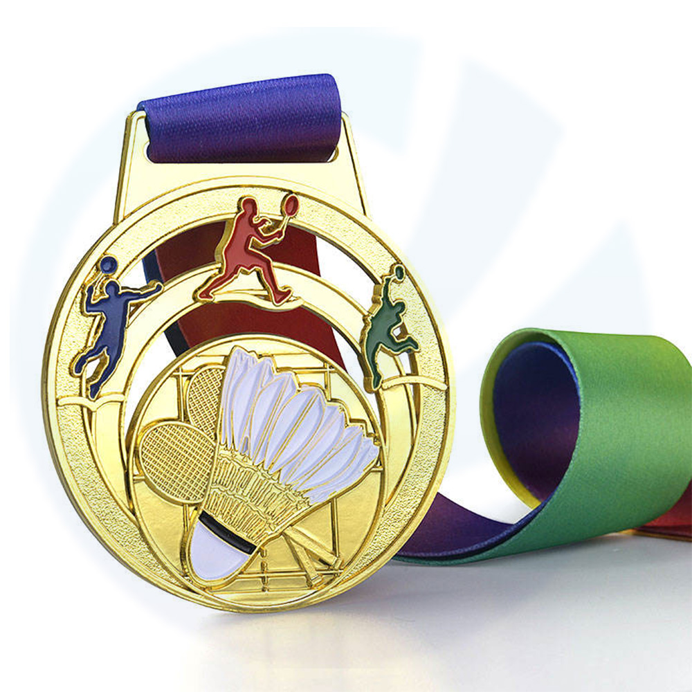 Mesa de metal personalizada tenis bádminton tenis medallón de oro al por mayor medalla deportiva personalizada