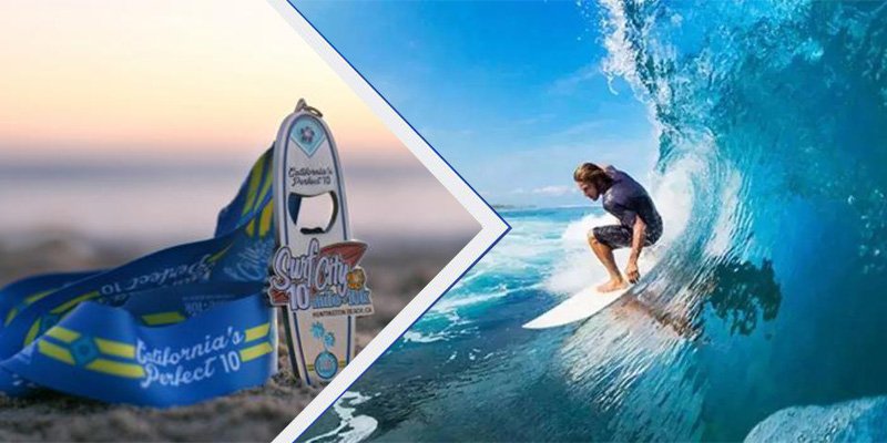 Montar las olas: medallas personalizadas de surf