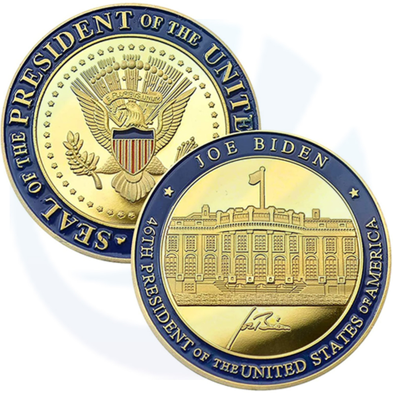 Artículos de apoyo electoral personalizado que hacen un presidente militar de los Estados Unidos Monedas grabadas Presidential Unique Cool Challenge Coin