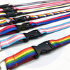 Sublimación en blanco OEM al por mayor nylon nylon liso barato personalizado logotipo personalizado impreso LGBTQ Rainbow Lanyard