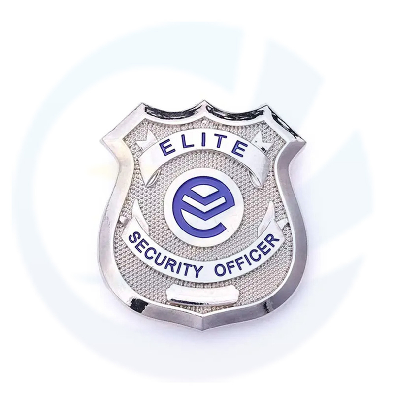 Insignia de seguridad del Oficial de Seguridad de Seguridad Silver Silver Plating Silver Metal