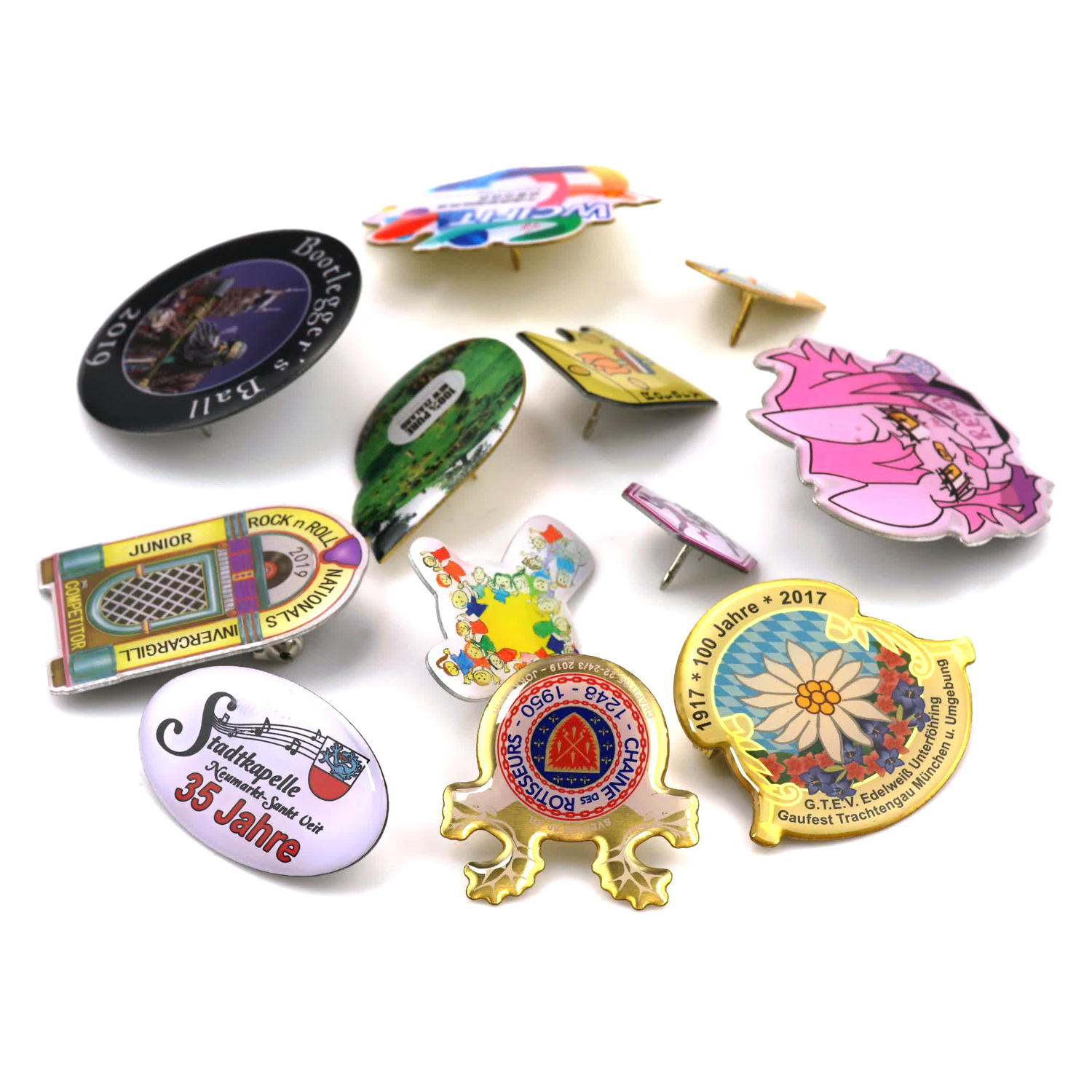 Pin de solapa impresa compensado