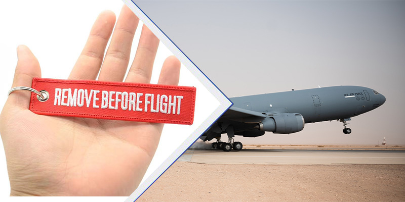 Retire antes de las etiquetas de la llave de vuelo