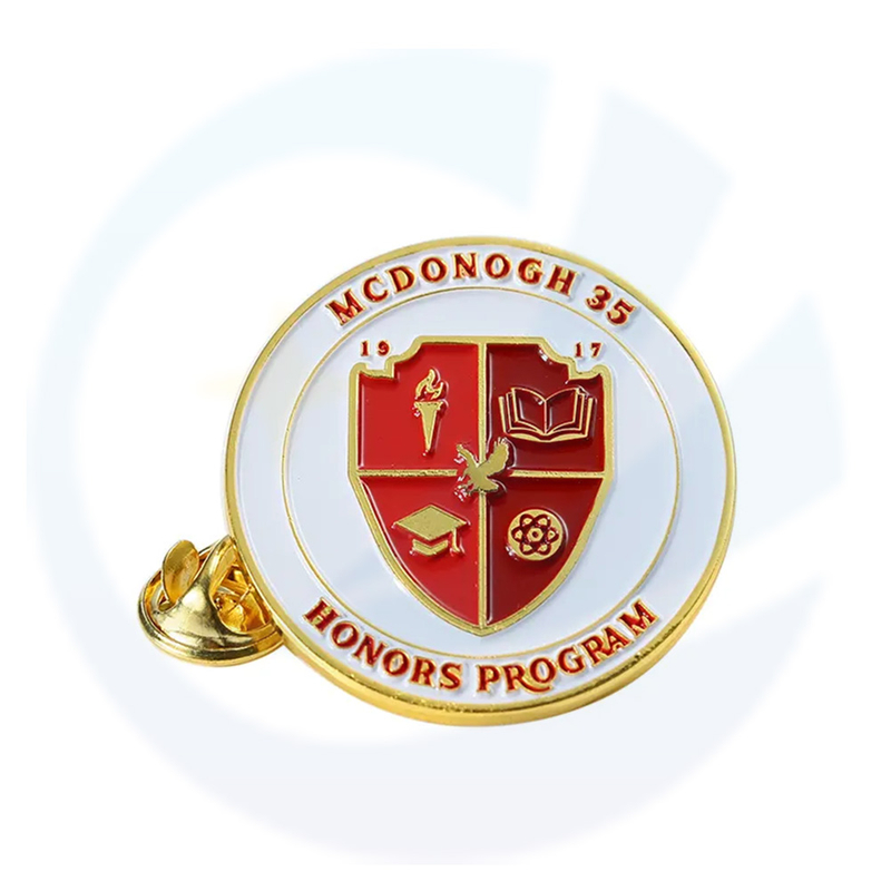 Pins de solapa de solapa suave 3D de oro personalizado McDonald's Programa de honores, graduación, escuela, actividades Souvenirs Ropa Sombrero