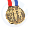 Premio de fútbol Metal Custom Metal Zinc Altoy 3D Gold Sliver Brass Sports Football Basketball Marathon Medalla con cinta