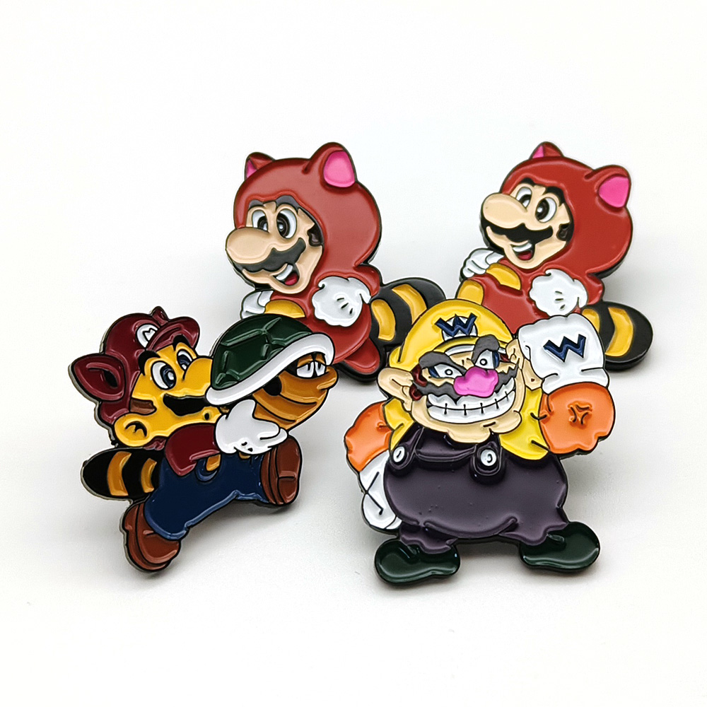 Etiquetas de insignias de solapa Súper Mario Mario Cartoon Pin de anime Mario Bros Pins Super Mario Metal Pin para recuerdo