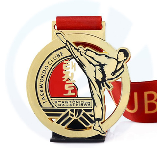 2023 Medalla de China Custom Gold Wrestling Sports Corea Metal Jiu Jitsu Judo Karate Taekwondo Medalla con cinta