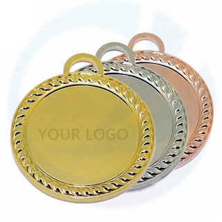 Medalla de medallas de medallas Deportivas Clave de oro Personalización de cinta de oro Trofeos de fútbol en blanco Medalla personalizada de metal deportivo