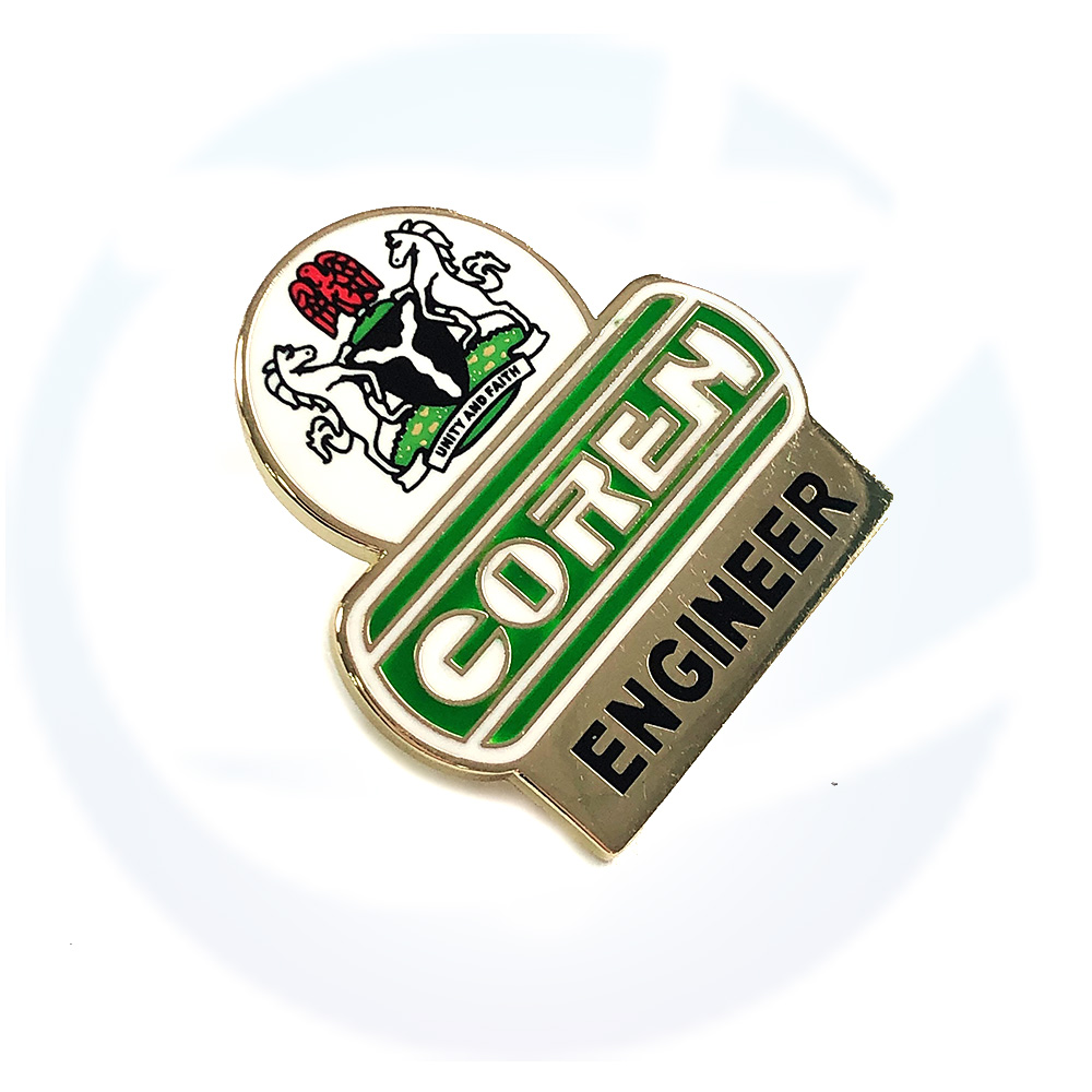 Insignia de la policía de Nigeria Gambia Medalla de metal Medalla con insignia de alfiler de metal de vidrio