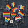 Price de fábrica personalizada Bandas duras suaves Broche de esmalte Pin de la solapa de metal Insignia Rainbow LGBT Gay Pride Pins