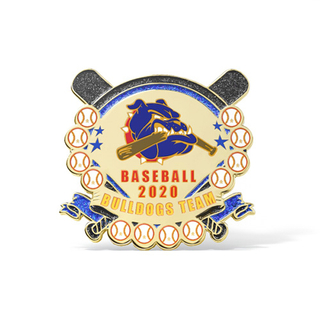 Número de uniforme de club de béisbol estadounidense personalizado Pin de la solapa de metal de metal de metal.