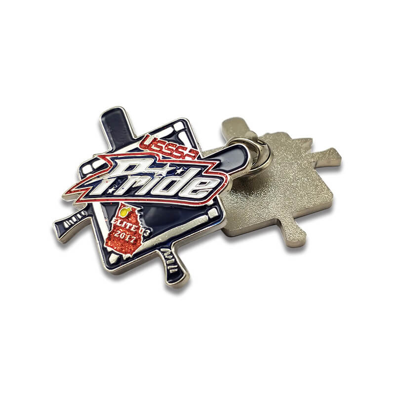 Fabricante de metal personalizado 2D Soft Enamel Blue Lapel Pin 