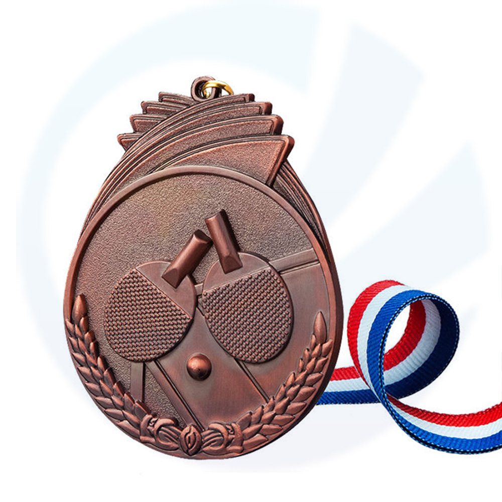 Metal Free Free Custom Aley 3D Award 3D Gold Sliver Medallas de tenis de cobre para trofeos Race Sport Race