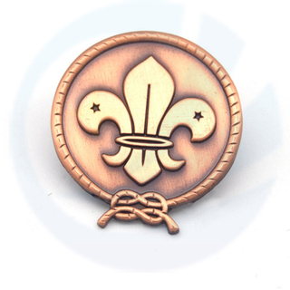 Pon de la solapa de cobre antiguo de alta calidad Scouts de forma redonda Sputs Sports Pin Insignia para recuerdo