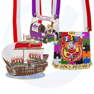 Medallas Logotipo personalizado Niños Gold Gold Enamelo colorido Clown Clown Carnival Eventos Medallas