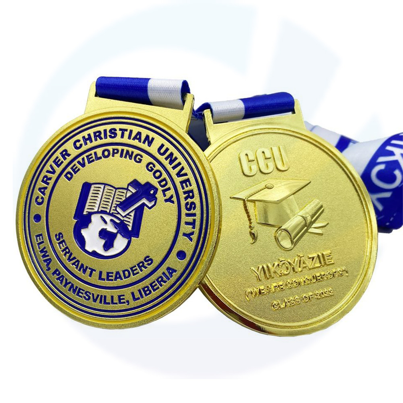 Metal Crafts Customized Game Sports Events Plain 2d 3d en blanco Universidad Escuela Graduado Honor Medalla de oro