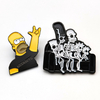 Pins de anime de metal al por mayor Carton Simpsons Pins divertidos