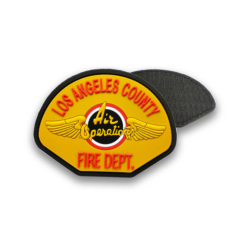 Etiqueta de goma al por mayor Insignia Insignia 3D Silicone Soft PVC Firefighter Logo Patch para sombrero de ropa