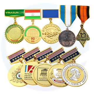 Medallón personalizado de fábrica Medallón US Honor Medalla y insignia de caja de terciopelo