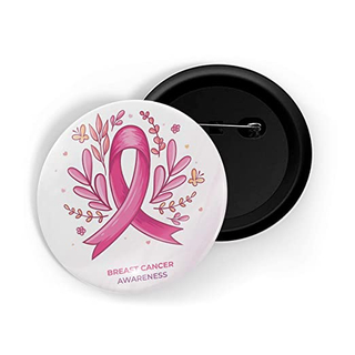 Botones de cinta rosa novedoso broche de botones de pinza de insignia de los botones del cáncer de mama rosa