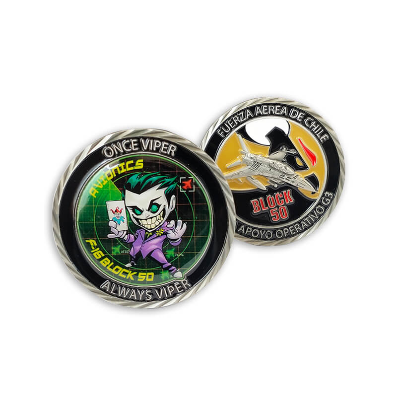Fabricante de impresión metálica personalizada epoxy epoxy militar air Force Challenge moneda