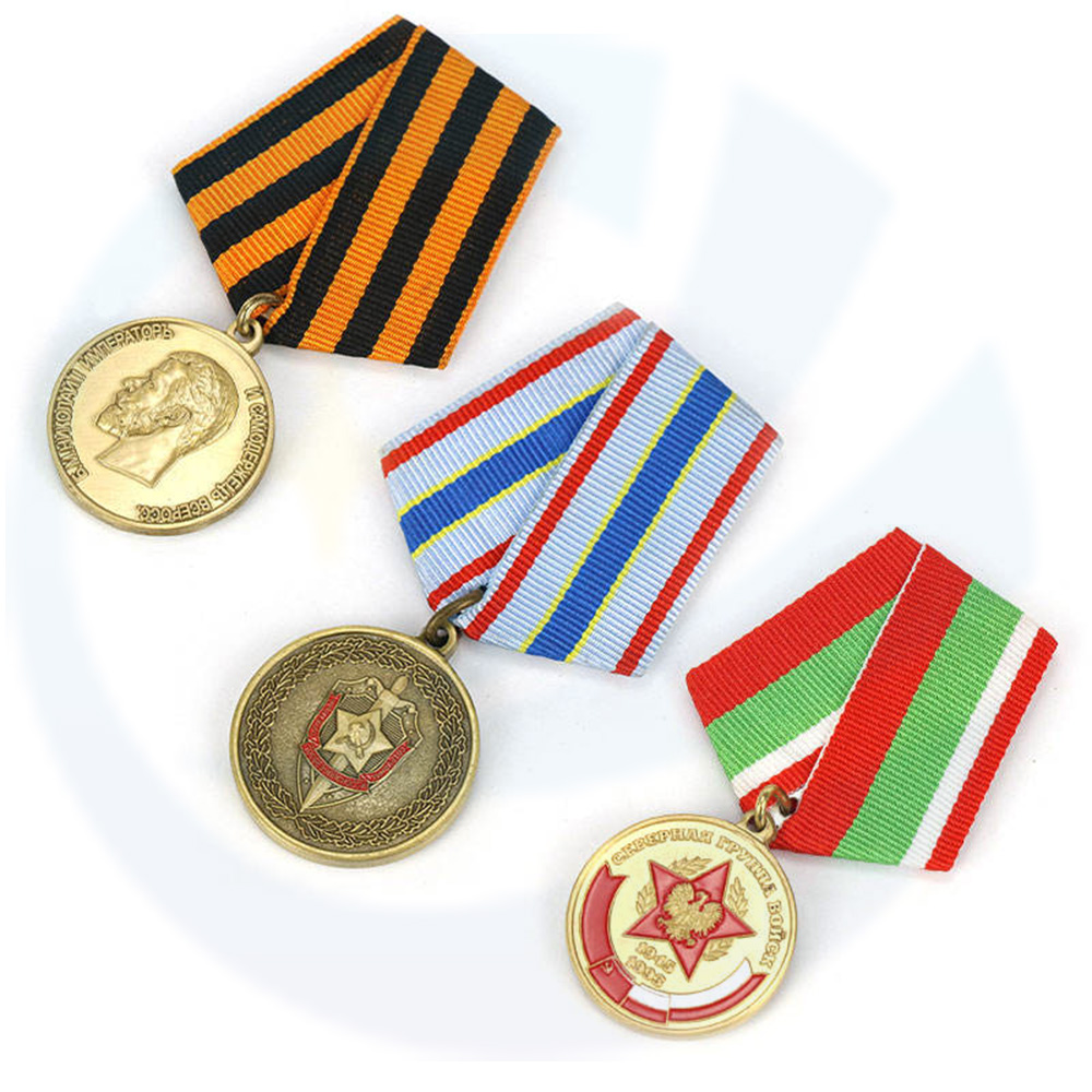 Precio de fábrica Custom Medal Badge Anniversary Souvenir Medallas de Metal 3d Honor Awards Medallas con cinta